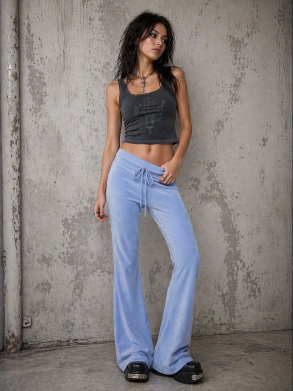 Aerie Baby Blue Velvet Jogger Pants Y2K Retro Early 2000s Britney women Size XS